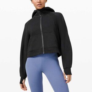 Scuba Oversized Full-Zip Hoodie (Waist Length) — Black